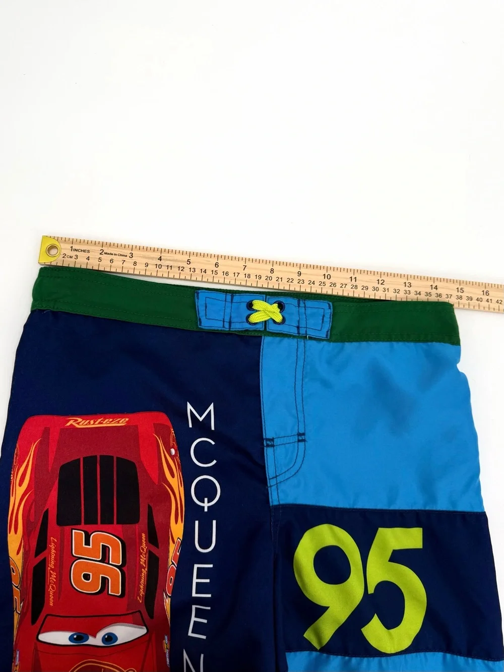 Lightning McQueen Swim Trunks Boys 9/10 Red Blue Disney Store Cars Board Short